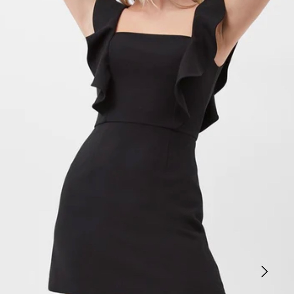 French Connection Whisper Square Neck Ruffle Dress - Picture 9 of 9